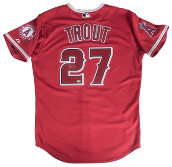 2012 Mike Trout Signed Anaheim Angels Red Majestic Jersey (MLB Authenticated)
